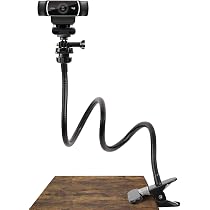 Support Réglable Col De Cygne Pour Téléphone Et Webcam - Compatible Logitech, Filetage 6,35 Mm, Pince Bureau