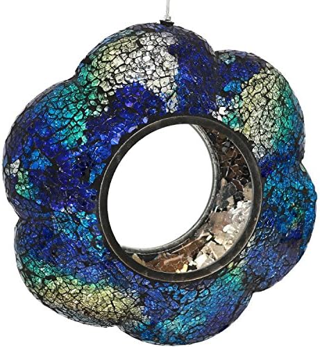 Sunnydaze Indigo Flower Fly-Through Bird Feeder