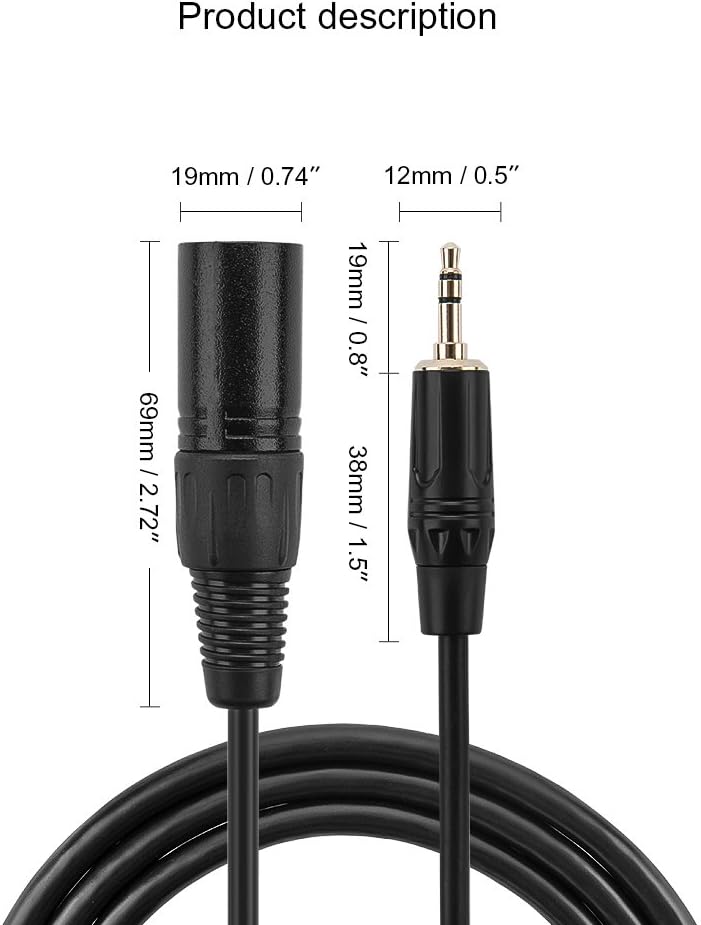 3.5mm to XLR Cable 10FT, CableCreation 3.5mm Male to XLR Male Microphone Cable, XLR to 3.5mm Cable Compatible with iPhone, iPod, Tablet, Laptop, Microphone, Amplifier, Audio Board, 3M: Musical Instruments