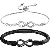 Gaehsmide Personalized bf and gf Bracelets Custom Infinity Matching Bracelets for Couples with Name Couples Bracelets for Birthday Christmats Valentines Day Gifts