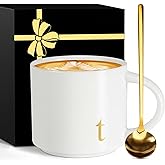 Monogrammed Ceramic Large Coffee Mug Tea Cup Women Men Gift Christian Choir Teacher Godmother Godfather Religious Spiritual Inspirational Catholic Baptism Ordination Pastor Wife Ordained Minister,T