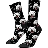 D-Story Custom Face Socks, Personalized Photo Picture on Socks, Unisex Athletic Crew Socks for Men Women