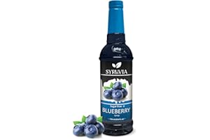 Syruvia Sugar Free Blueberry Syrup (25.4 fl oz) - Kosher, Gluten-Free, and Bursting with Delicious Flavor: Elevate Your Drinks and Desserts!