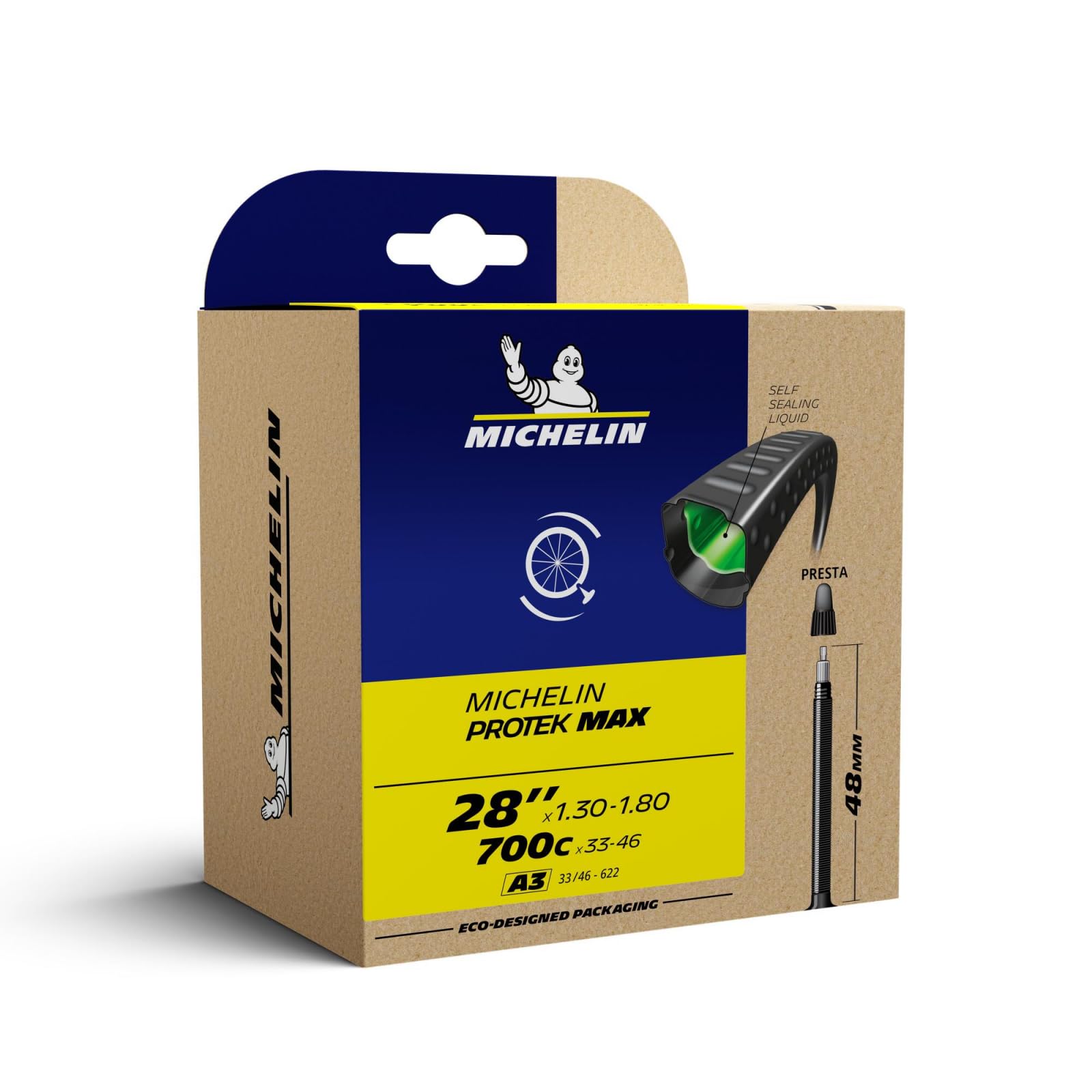 Michelin tube Protek Max A3 Presta 40mm, black, ETRTO 32/42-622