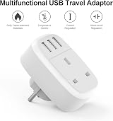 Iroussa UK to EU Adapter Plug 2 Pack with 3 USB Ports Schuko Type E/F view 6