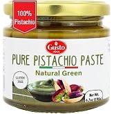 GUSTO ETNA Pure Sicilian Pistachio Paste 100% Pistachios, Unsweetend 6.7 oz | No Added Sugar or Artificial Colors, Butter Spread for Keto, Gelato, Fillings, with Natural Green Color, Product of Italy.