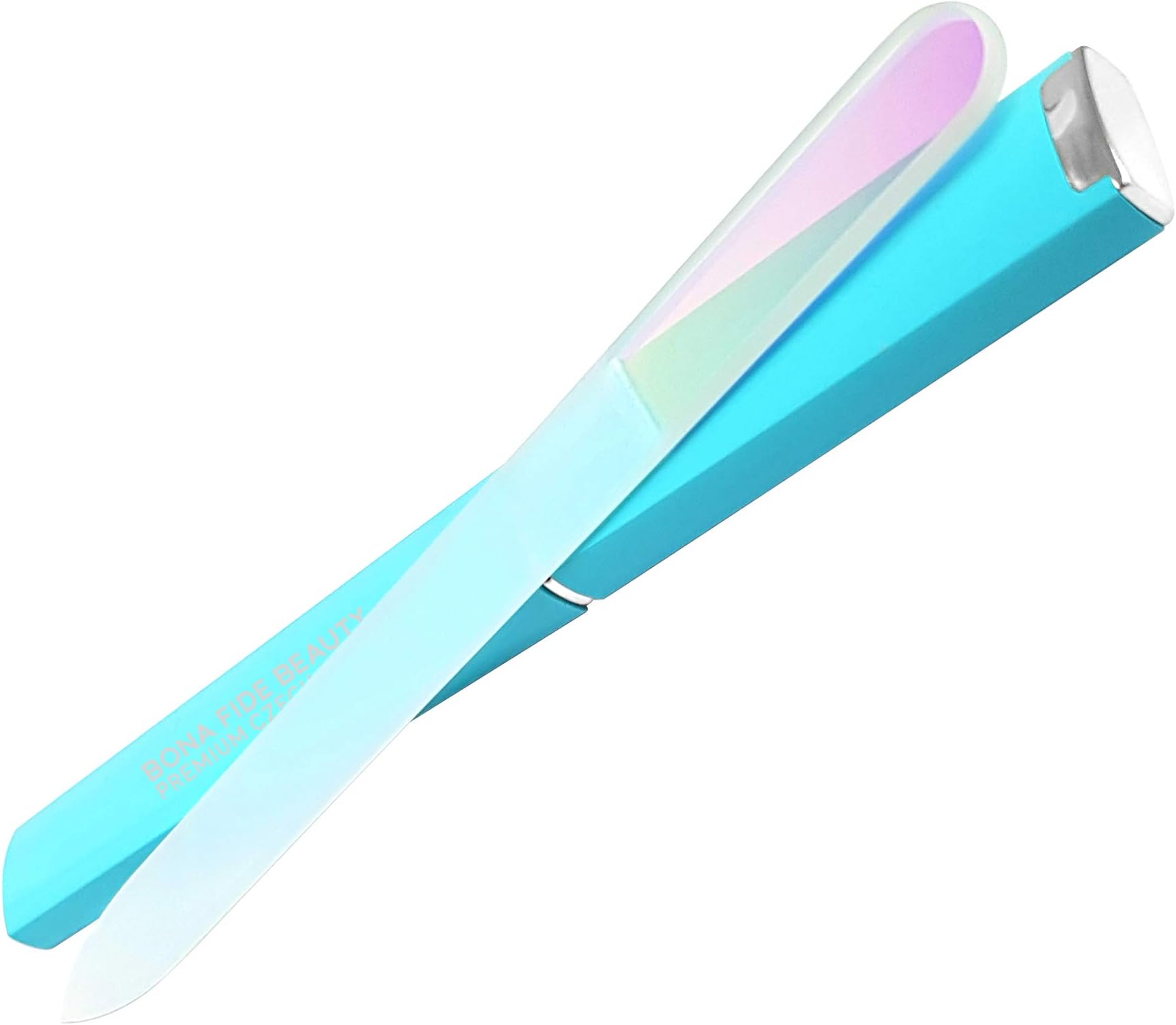 Glass Nail Files for Acrylic Nails, Crystal Nail File with Case- Premium Beauty Nail Filer by Bona Fide Beauty