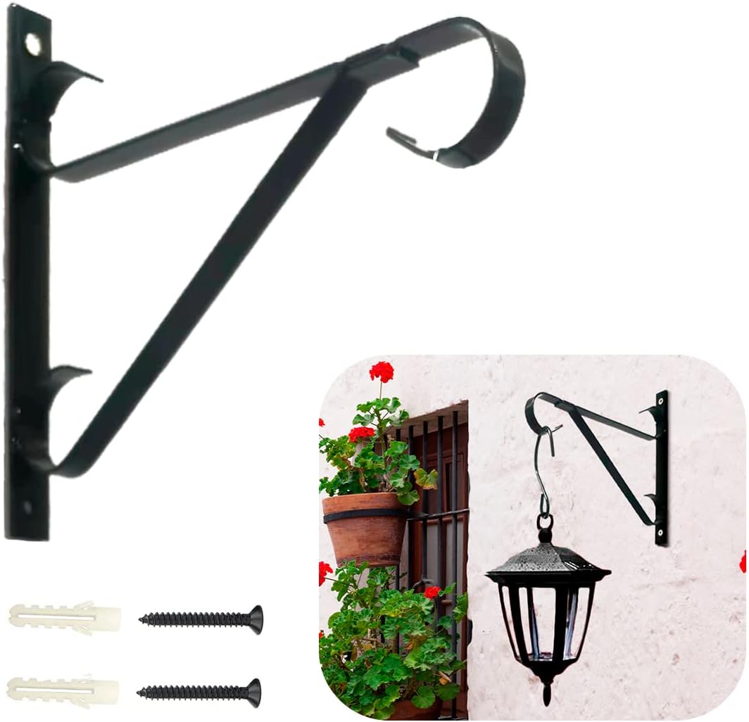 Outdoor Hanging Brackets - MAXXPORT Hanging Brackets for Plants 12 Inch Hanging Baskets,Outdoor Wall Hooks, Hangers Lanterns Hook, Bird Feeder Hook,Wind Chimes Hook.