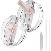 40oz Tumbler Flip Straw Lid for Stanley, Leakproof Detachable Reusable Cup Cover for Office, Gym, Outdoor (Pink)