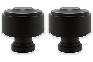 BLASTHOME® Luxury Layers Knob Finials – Fits Only Signature Collection Curtain Rods (Rod Not Included) - Premium Quality, Heavy Metal – Set of Two – Brushed Dark Brown