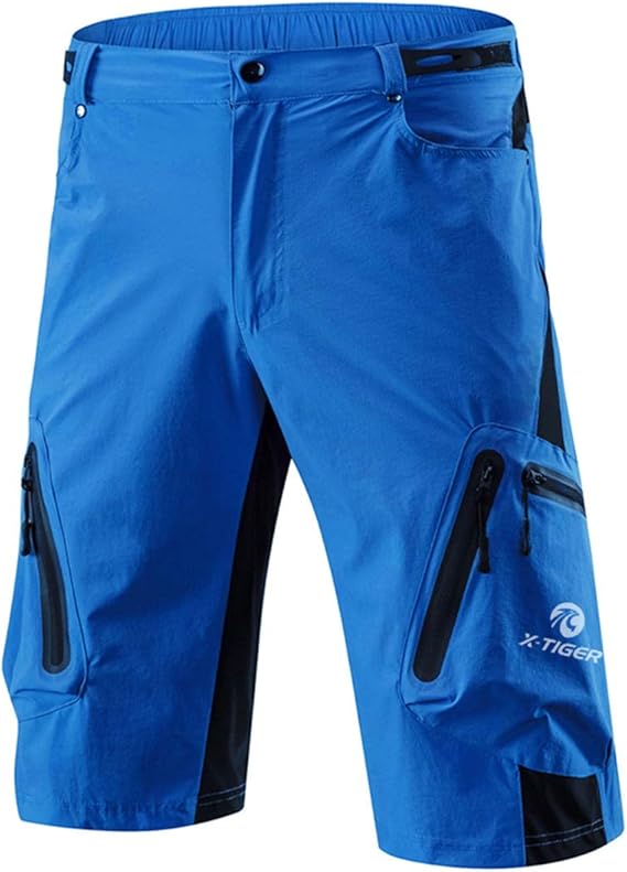 Amazon Co Jp X Tiger メンズ マウンテンバイクショーツ サイクリング Mtb カーゴショーツ 7ポケット ルーズフィット 速乾 M ブルー 服 ファッション小物