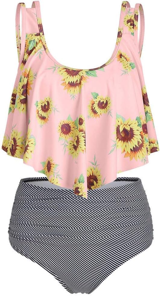 Swimsuits for Women Bathing Suits Flounce d Top with Bottom Tankini Swim Suits 2 Piece Swimwear Sets