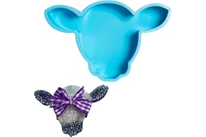Qeuly Freshie Molds Cow Head Car Freshie Molds Large Silicone Epoxy Resin Molds for Freshie Aroma Beads Wax Melts Soap Molds Candle Molds Clay Molds (Cow Head)