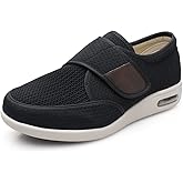 ZUMEIJIA Men's Diabetic Elderly Shoes - Plus Size, Adjustable, Non-Slip, Double Insole, Air Cushion Bottom Walking Shoes