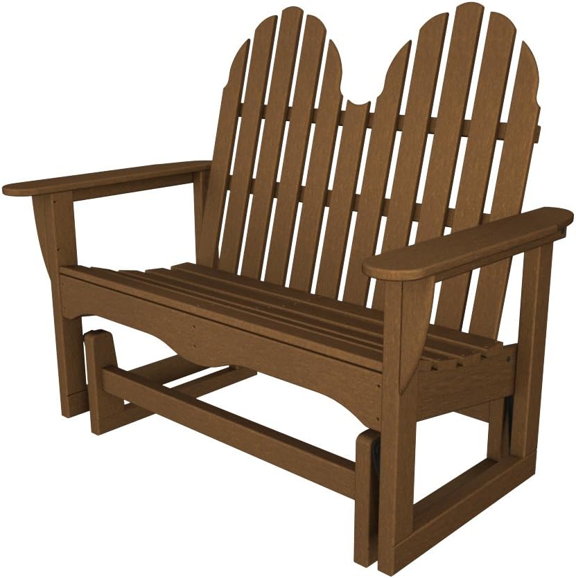 POLYWOOD Adirondack 48Inch Glider, Teak Patio Dining