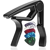 WINGO Guitar capo for Acoustic and Electric Guitars with 5 Picks for Free, Black
