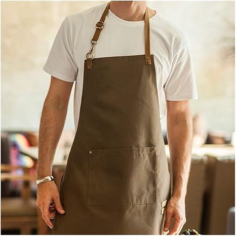 Amazon Co Jp エプロン ベージュブラウンポリエステル綿よだれかけエプロンバリスタバーテンダーwaitstaffパティシエレストランホテルの制服ビストロカフェ作業服 前掛け Color Brown One Pocket A ホーム キッチン
