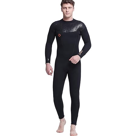 NCBH Herren Neoprenanzug, 5mm Neopren Thermal Langarm Ganzkörper UV Schutz Einteiliger Wasser Sport Badeanzug zum Tauchen, Sc