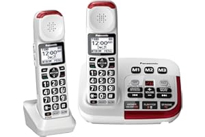 Panasonic KX-TGM420W + (1) KX-TGMA44W Amplified Cordless Phone with Digital Answering Machine and Voice Volume Booster upto 40 dB (2 Handsets)
