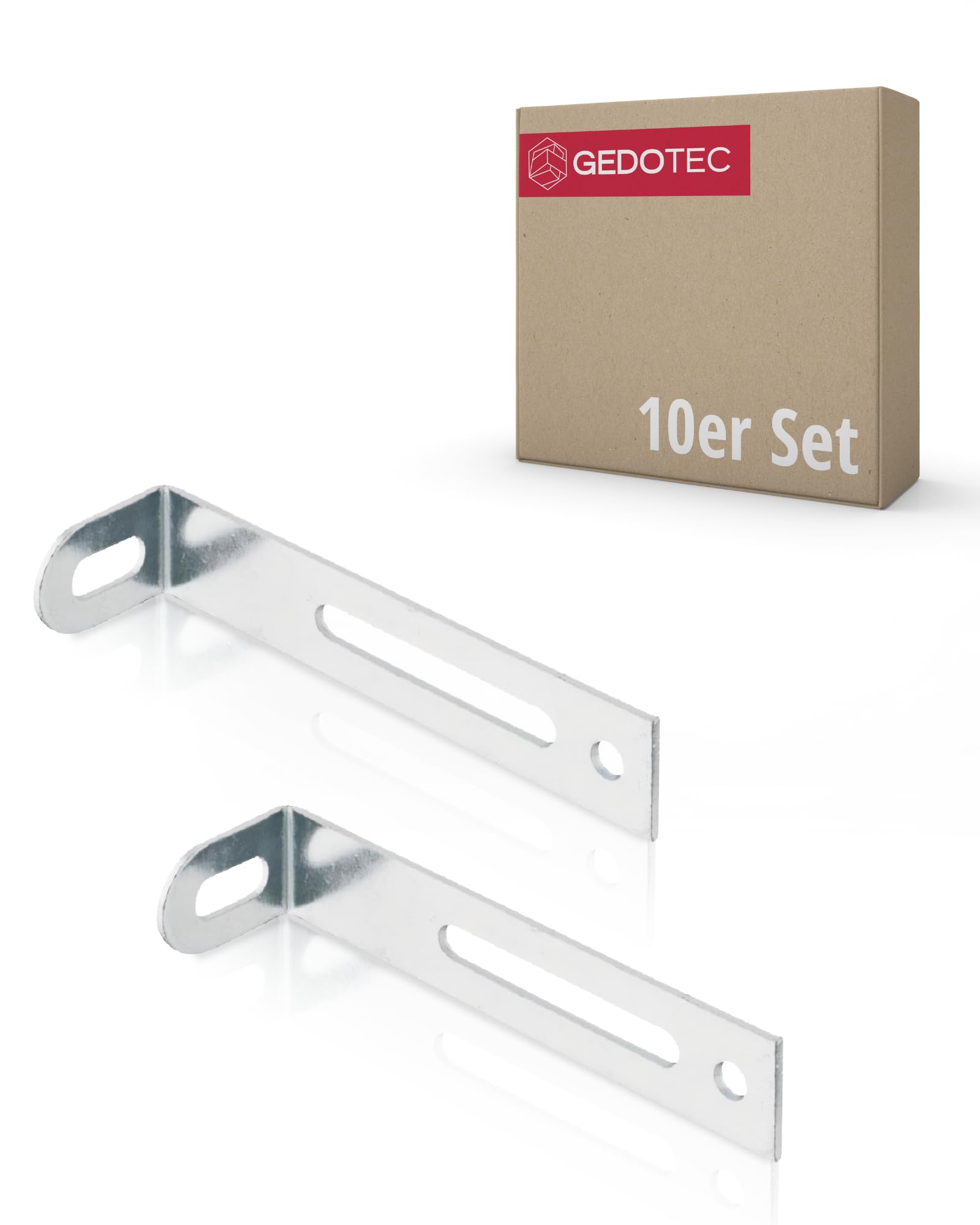 Gedotec Wall Fastening with tilt Protection for Fastening Furniture & cabinets | Screw-on Bracket for screwing - H7901 | Galvanized Steel | 77 x 21 x 15 mm