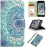 iPhone 7 Case, iPhone 8 Case, UrSpeedtekLive Wallet Case, Premium PU Leather Flip Case Cover with Card Slots & Kickstand for Apple iPhone 7 (2016) / iPhone 8 (2017) -Mandala Flower