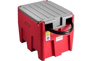 VEVOR Portable Diesel & Gasoline Tank, 58 Gallon, 10 GPM Flow Rate, Diesel Fuel Tank with 12V Electric Transfer Pump, 13.1ft Hose, Auto Fueling Nozzle, Transfer Tank for Easy Fuel Transportation, Red