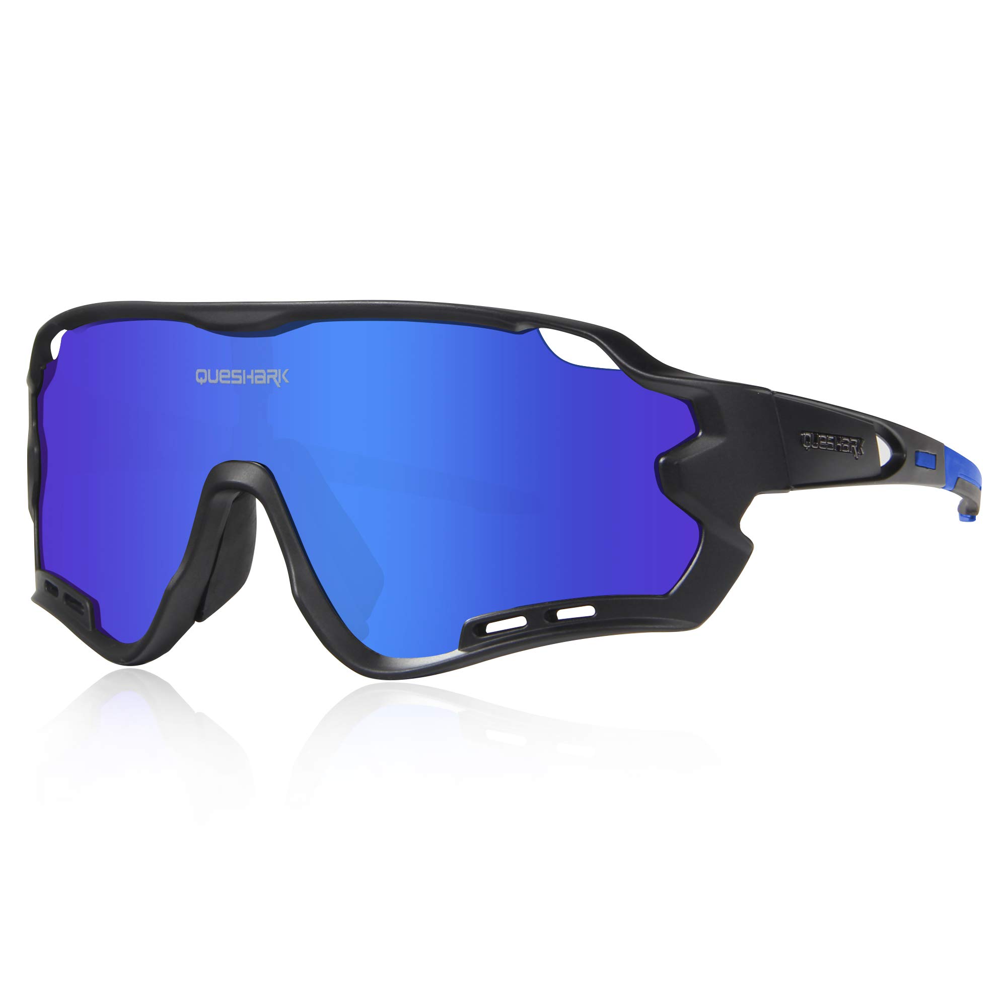 Queshark HD Polarized UV Protection Cycling Glasses Bike Eyewear For Road MTB Bike 4 Lens — image 1