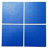 5-Inch By 5-Inch Blue Dots Baseplate Lego-Compatible 4-Pack