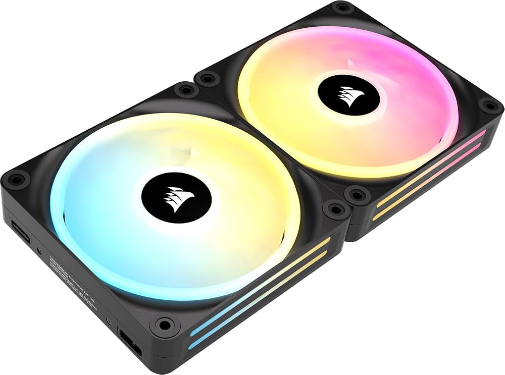 Corsair iCUE LINK QX140 RGB 140mm Magnetic Dome Fans Dual Starter Kit Black