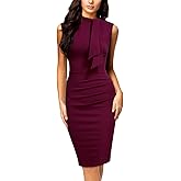 Miusol Women's Retro 1950s Style Half Collar Ruffle Cocktail Pencil Dress
