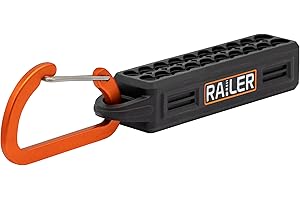 Screwdriver Bit Holder Storage Organizer – Railer 20-Hole Black Bit Holder with Carabiner