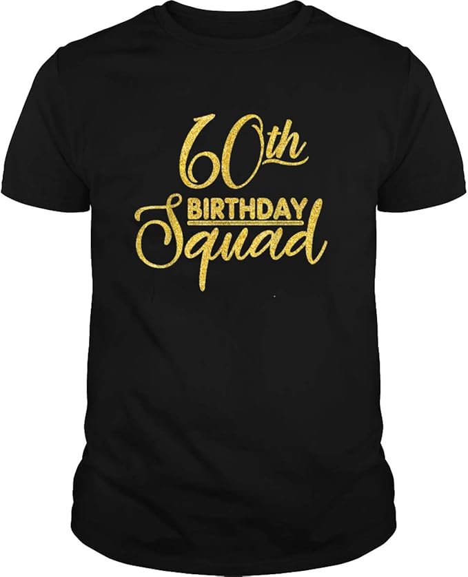 60th Birthday Squad Party Birthday Bday Yellow Gold Birthday TShirt