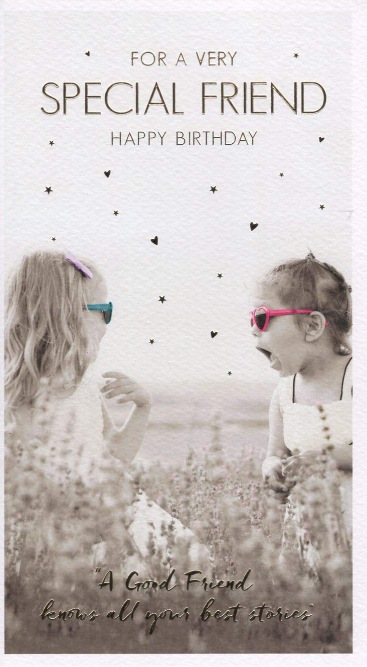 Greeting Card (ICG5402) Special Friend Birthday - Poppies and Make Up - Flittered Finish