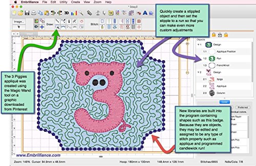 Embrilliance StitchArtist Level 2 Digitizing Embroidery Software for MAC & PC