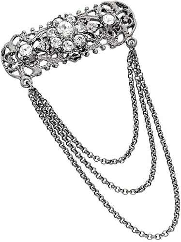 Amazon ラペルピン Lapel Pin ラベルピン メンズ 結婚式 おしゃれ アクセサリー プレゼント 父の日 C302 チェーン ブラック ジュエリー 通販