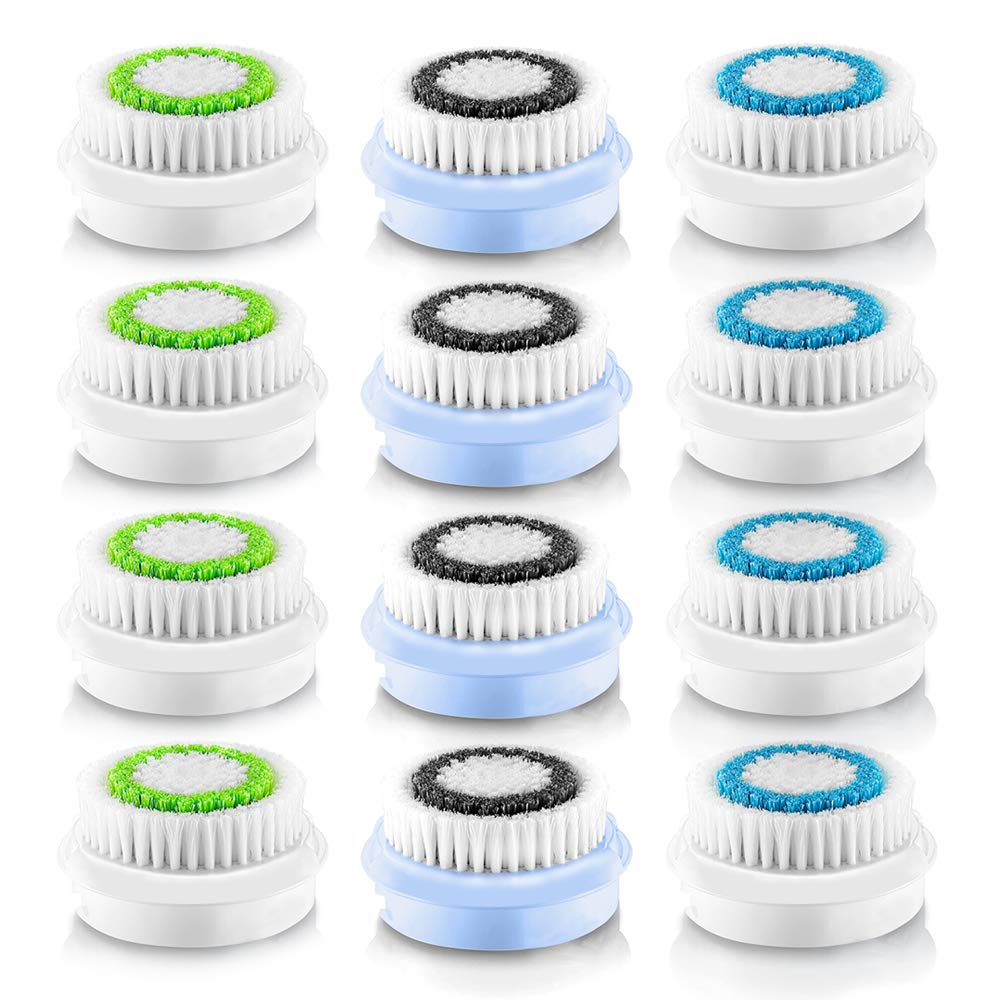 Facial Cleansing Brush Head Compatible Replacement Brush Head Facial Cleaning Tool (12 Pack): Beauty