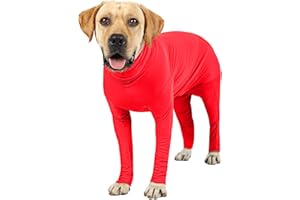 Etdane Recovery Suit for Dogs Surgery Suit Female Spay Male Neuter Dog Onesie for Surgery Female Dog Body Suits After Surgery Surgical Suit Anti Licking Wounds Dog Shedding Suit Orange Red/XXX-Large