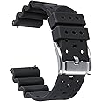 HUAFIY Silicone Watch Bands Width 20mm, 22mm,24mm Rubber Straps.Quick Release Rubber Watch Bands for Men/Women