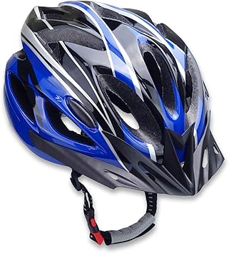 Amazon Tsfactory サイクリング ヘルメット 自転車 通勤 通学 スポーツ サイズ調節可能 軽量 通気性 男女兼用 ブラック ブルー ノンブランド品 大人用ヘルメット
