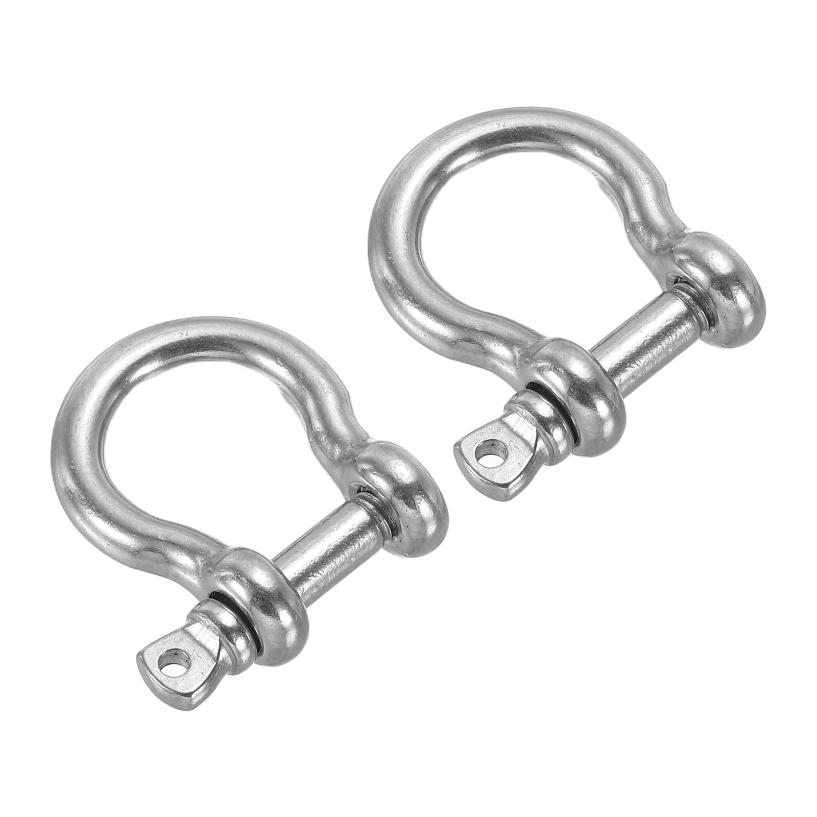PATIKIL D-Ring Shackles, 2Pcs 13/32 Inch Inside Width Stainless Steel U Shape Small Shackle for DIY Leather Craft Replacement