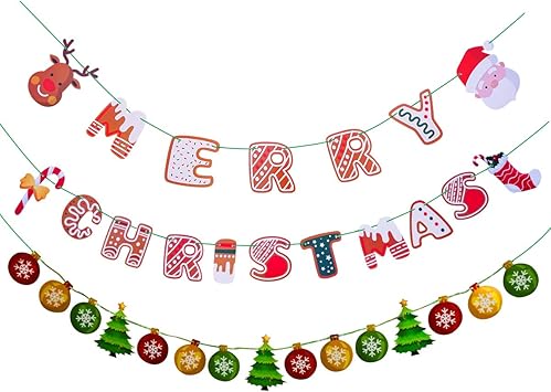Amazon Com Guirnaldas De Banderines Christmas Banner Health