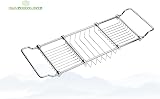 Magionline Solid Brass Chrome Bathtub Caddy Tray Extendable Bathroom Storage view 2