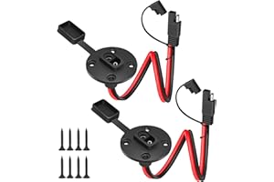 WYTUDTE 2 Pack SAE Quick Connector Harness， 1FT 10AWG SAE Adapter Male Plug to Female Socket Cable, Waterproof SAE Extension Cord for Solar Panel Generator Charger (Round)