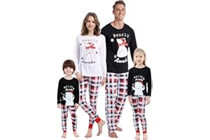 MyFav Matching Family Christmas Pajamas Set Soft Holiday Clothes Sleepwear