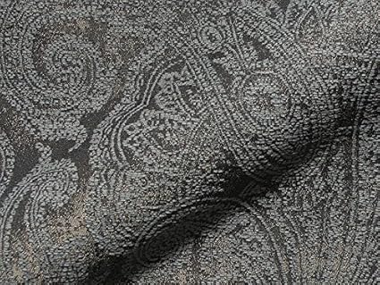 Raumausstatter.de Möbelstoff Swing 202 Muster Ornamente grau als robuster Bezugsstoff, Polsterstoff grau Gemustert zum Nähen 
