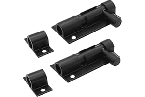 Bivethoi 2 PCS 2 Inch Barrel Bolt Latch Black Door Latch Hardware, Small Slide Latch Lock Mini Gate Garage Door Latch