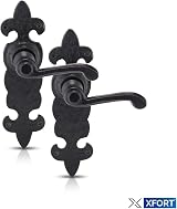 XFORT Black Antique Fleur De Lys Latch Internal Door Handle Set 4 Pack view 7