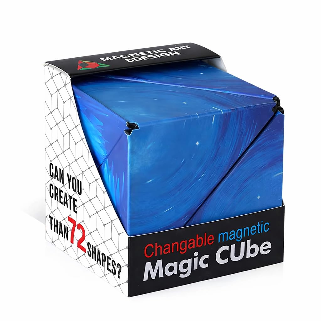 Magnetic Infinity Cube Fidget Toy β Folding Puzzle Cube with 36 Rare Earth Magnets, Geometric Shape-Shifting Brain Teaser, Stress Relief Desk Toy for Kids & Adults (Blue) β image 1