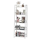 Bookshelf 5 Tiers, Bamboo Bookcase Book Shelf