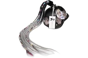 3T-SISTER Helmet Pigtails Gradient Ramp Helmet Braids Ponytail Helmet Hair with Suction Cup for Motor Bike 1PCS 24inch (Helmet not Included)